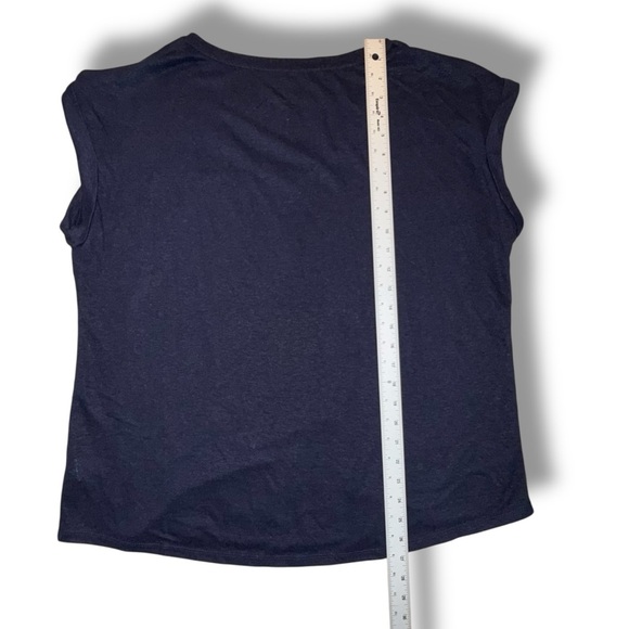 TALBOTS DROP SHOULDER V-NECK TEE - Plus 1X Indigo Blue - Picture 11 of 12